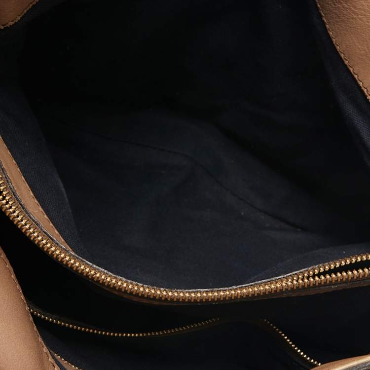 Pre Owned Burberry Beige House Check Canvas and Leather Aurelia Diaper Bag