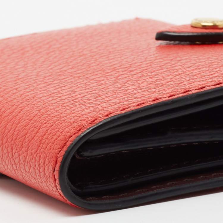 Pre Owned Burberry Red Leather Harlow Compact Wallet