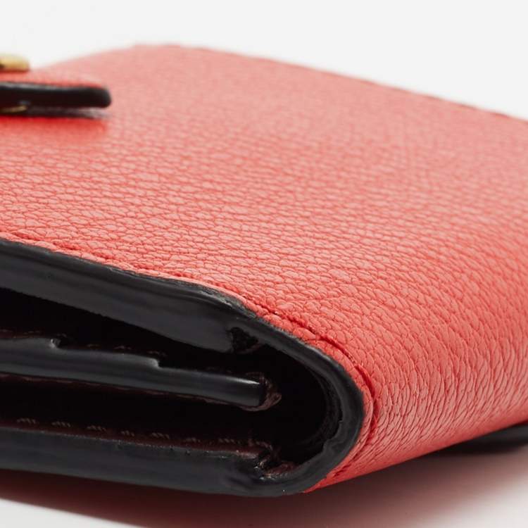 Pre Owned Burberry Red Leather Harlow Compact Wallet