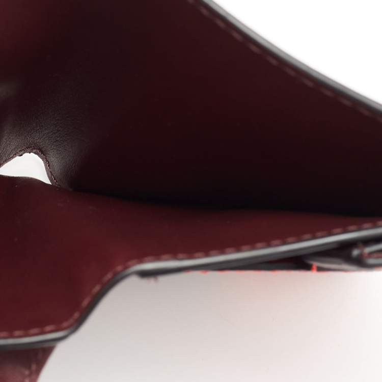 Pre Owned Burberry Red Leather Harlow Compact Wallet