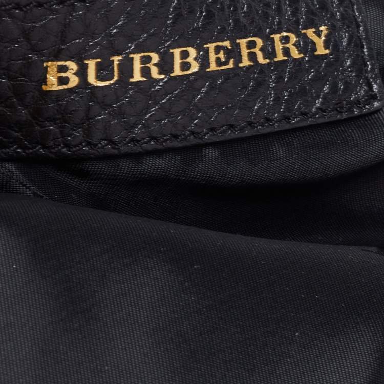 Pre Owned Burberry Black Leather Hobo