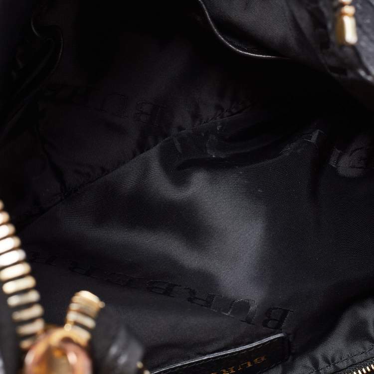 Pre Owned Burberry Black Leather Hobo