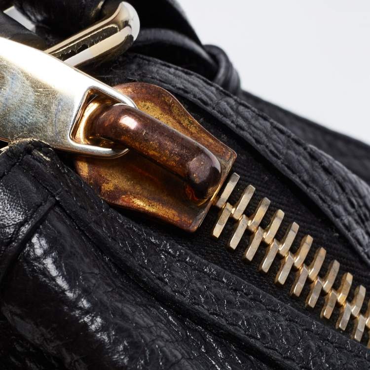 Pre Owned Burberry Black Leather Hobo