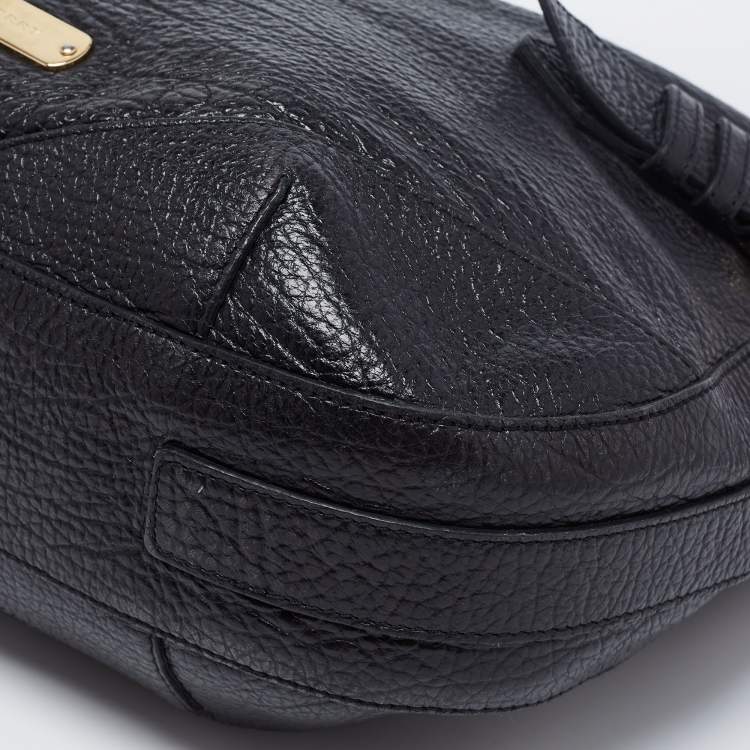Pre Owned Burberry Black Leather Hobo