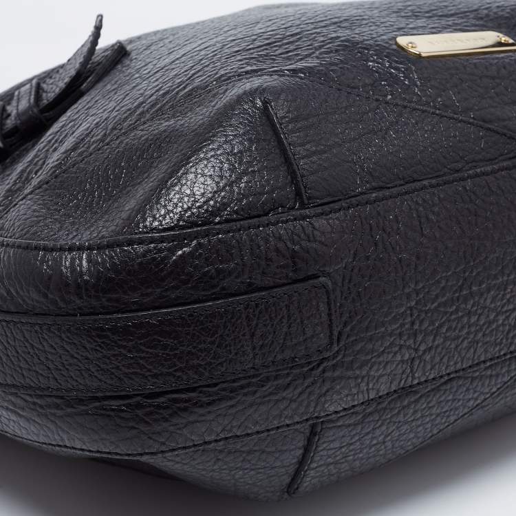 Pre Owned Burberry Black Leather Hobo