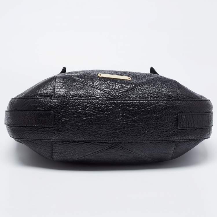 Pre Owned Burberry Black Leather Hobo