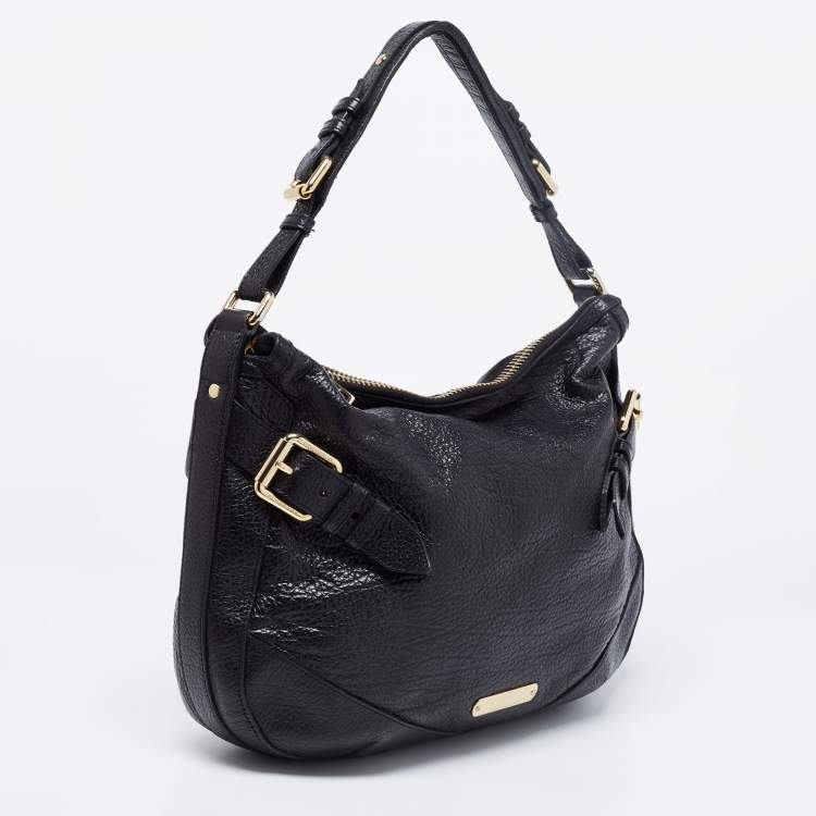 Pre Owned Burberry Black Leather Hobo