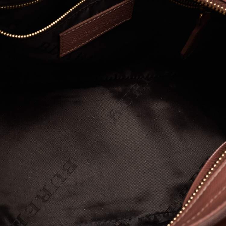 Pre Owned Burberry Pink Leather Somerford Tote