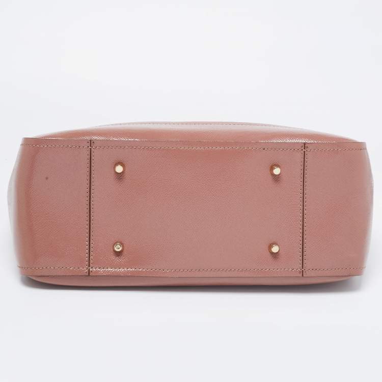 Pre Owned Burberry Pink Leather Somerford Tote