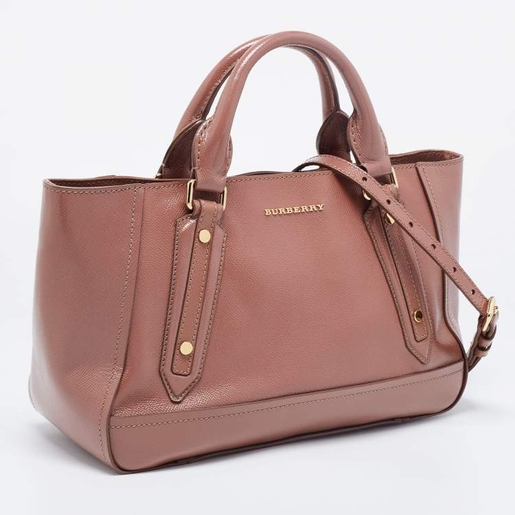 Pre Owned Burberry Pink Leather Somerford Tote