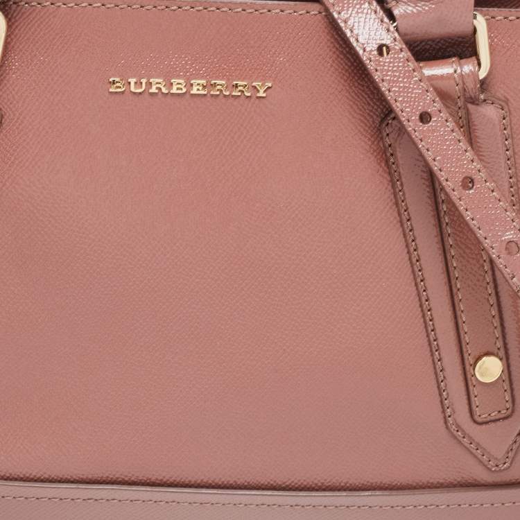 Pre Owned Burberry Pink Leather Somerford Tote