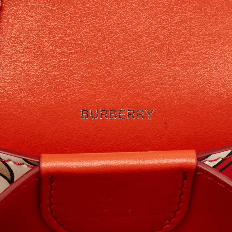 Pre Owned Burberry Multicolor TB Monogram Leather Jessie Wallet on Chain
