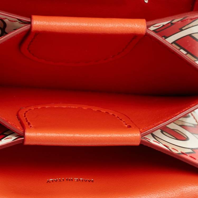 Pre Owned Burberry Multicolor TB Monogram Leather Jessie Wallet on Chain