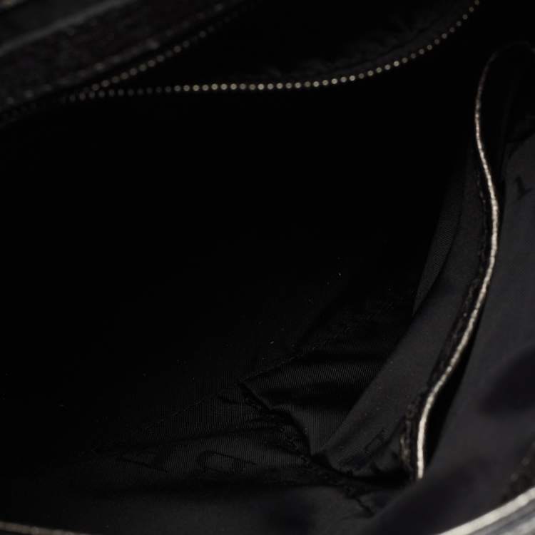 Pre Owned Burberry Metallic Grey Leather Brooke Hobo
