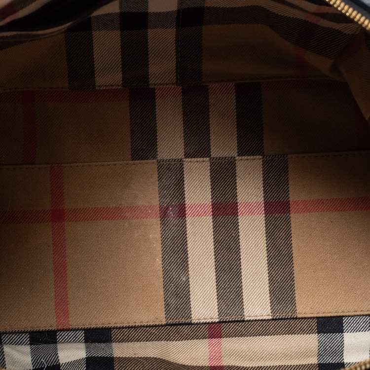 Pre Owned Burberry Black Derby Leather Alchester Bowling Bag