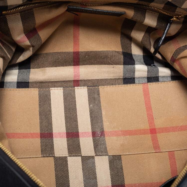 Pre Owned Burberry Black Derby Leather Alchester Bowling Bag