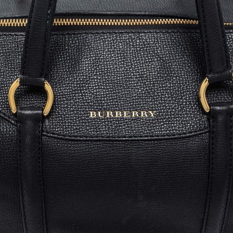 Pre Owned Burberry Black Derby Leather Alchester Bowling Bag