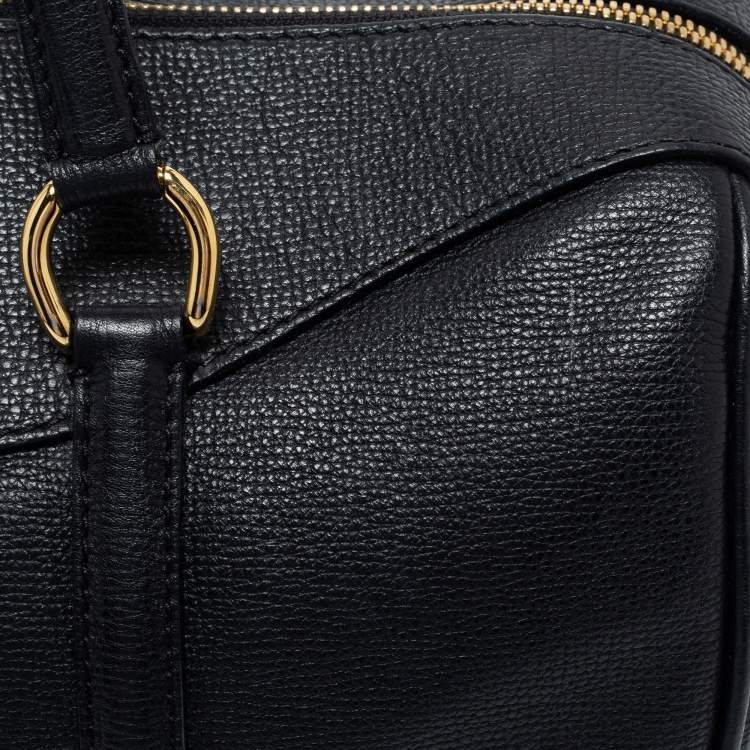 Pre Owned Burberry Black Derby Leather Alchester Bowling Bag