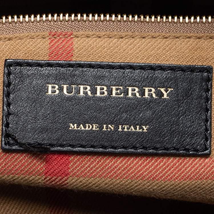 Pre Owned Burberry Black Derby Leather Alchester Bowling Bag