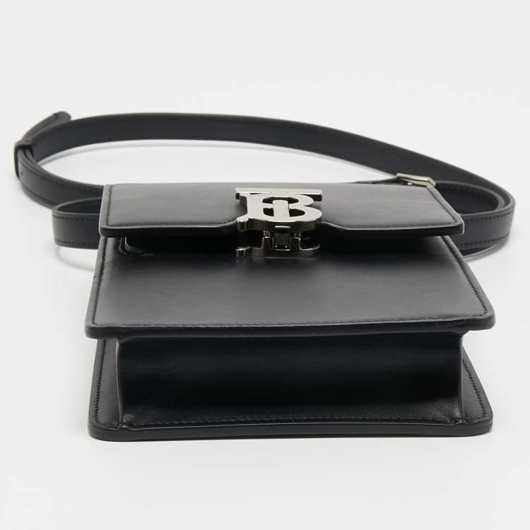 Pre Owned Burberry Black Leather Robin Crossbody Bag