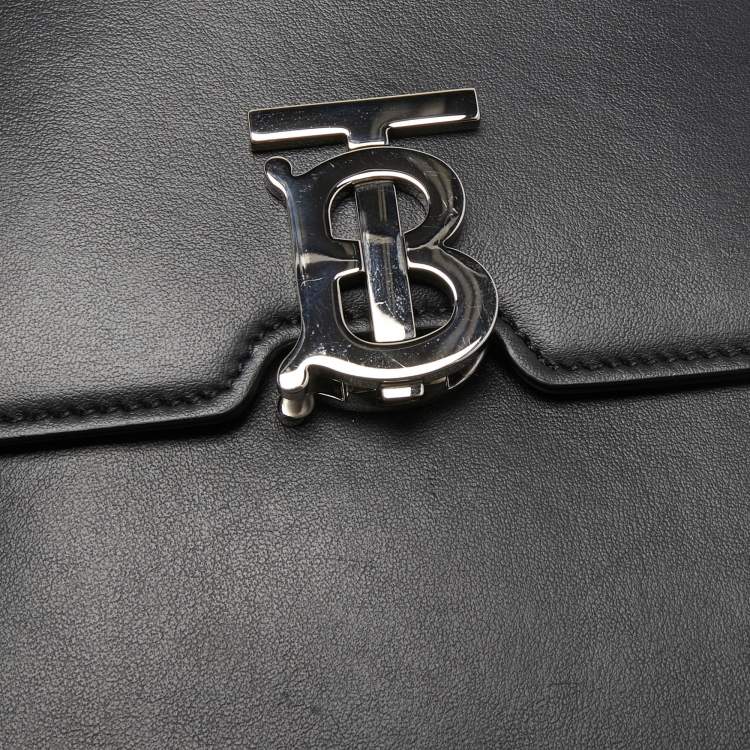 Pre Owned Burberry Black Leather Robin Crossbody Bag