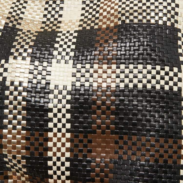 Pre Owned Kenzo Multicolor Woven Leather Hobo 
