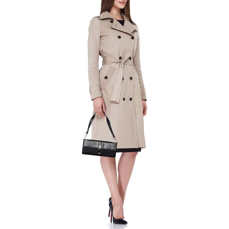 Pre Owned Burberry Black Leather Flap Shoulder Bag