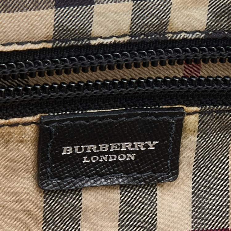 Pre Owned Burberry Black Leather Flap Shoulder Bag