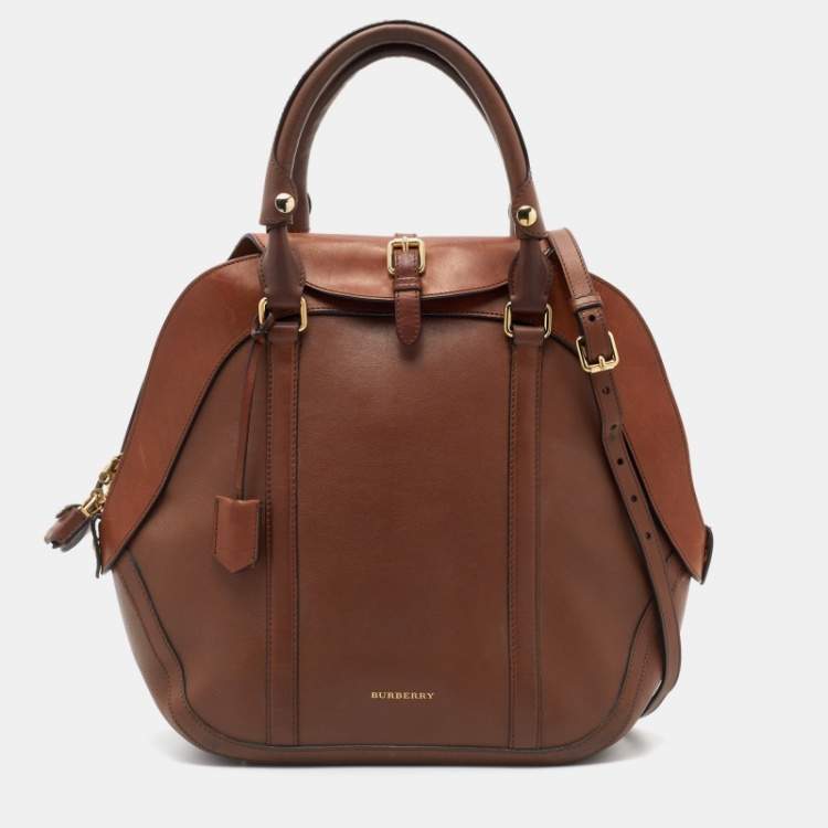 Pre Owned Burberry Dark Brown Leather Orchard Satchel