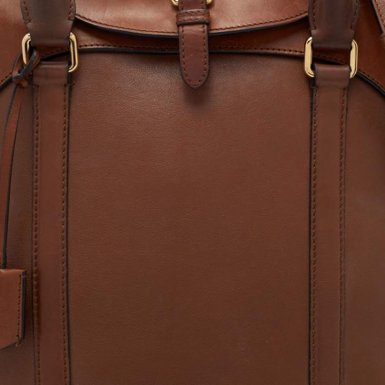 Pre Owned Burberry Dark Brown Leather Orchard Satchel
