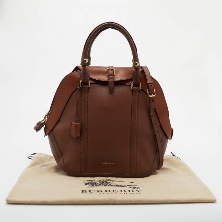 Pre Owned Burberry Dark Brown Leather Orchard Satchel
