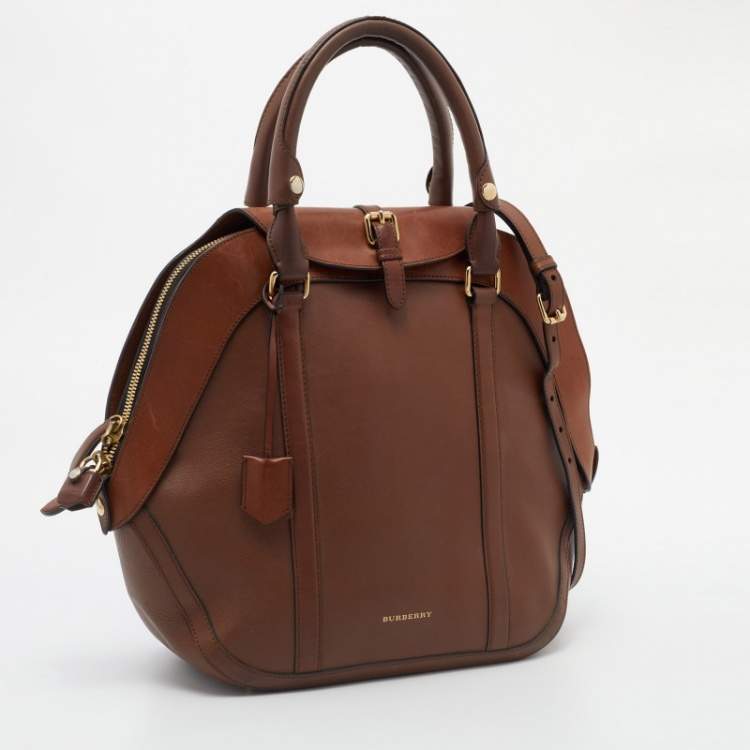 Pre Owned Burberry Dark Brown Leather Orchard Satchel