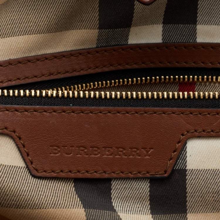 Pre Owned Burberry Dark Brown Leather Orchard Satchel