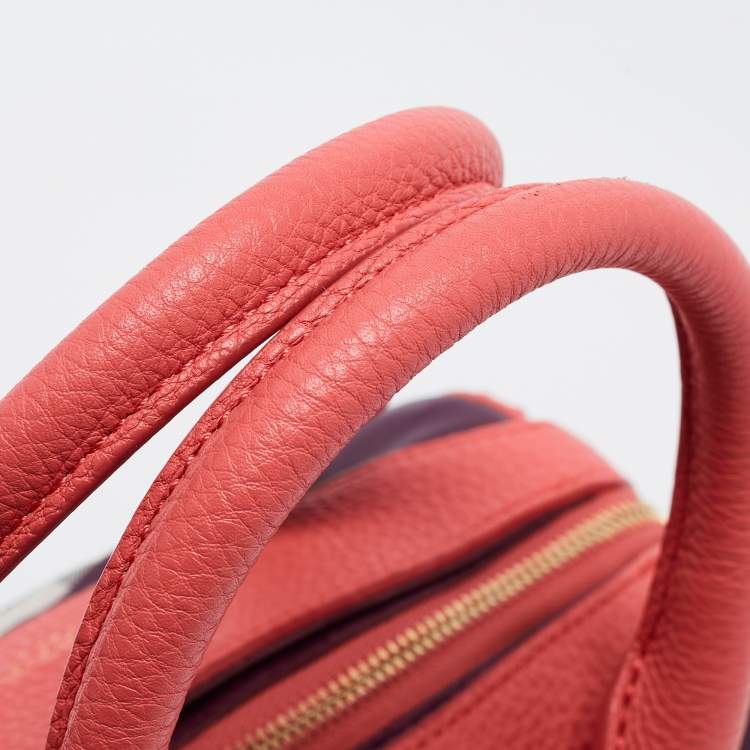 Pre Owned Burberry Prorsum Pink Haymarket Check Coated Canvas and Leather Mini Bee Bag