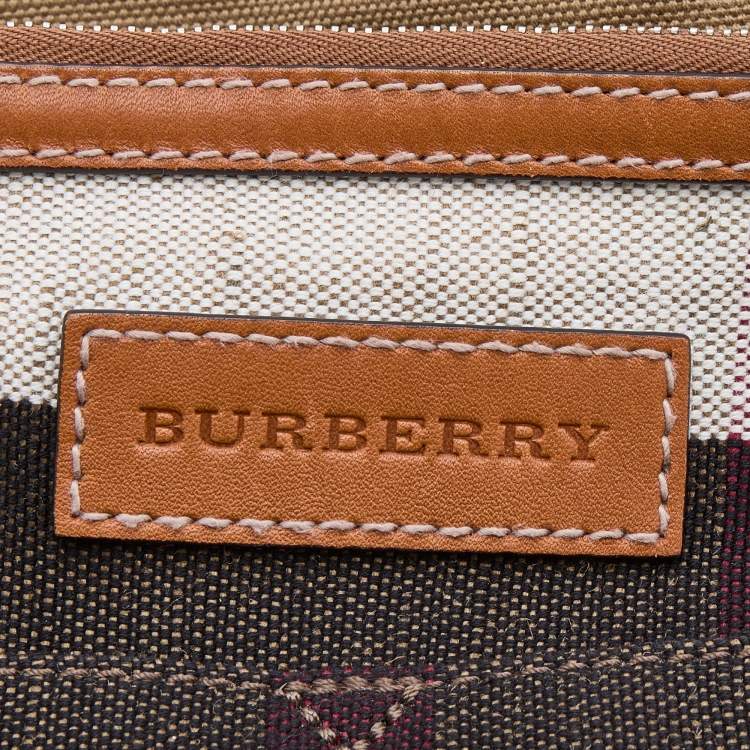 Pre Owned Burberry Multicolor Mega Check Canvas and Leather Medium Ashby Hobo