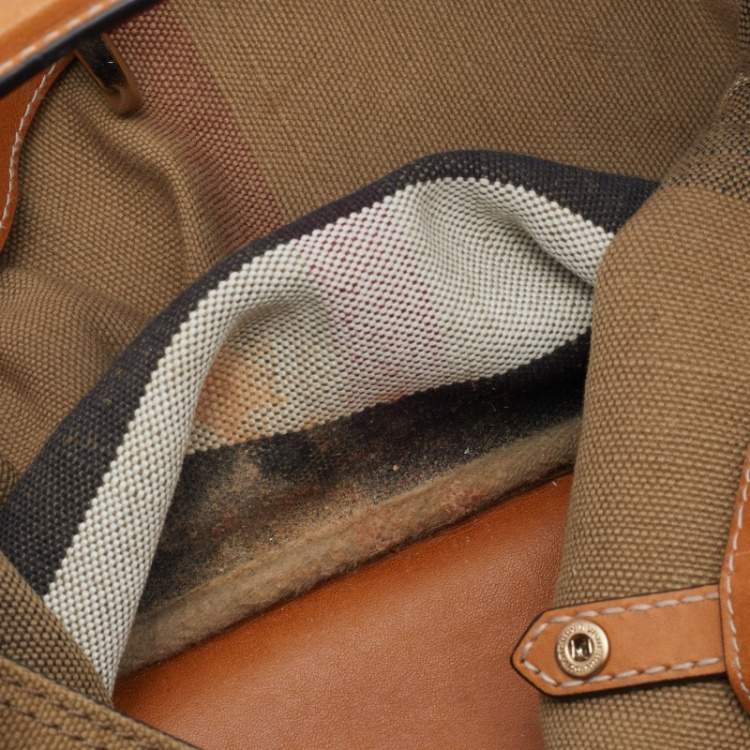 Pre Owned Burberry Multicolor Mega Check Canvas and Leather Medium Ashby Hobo