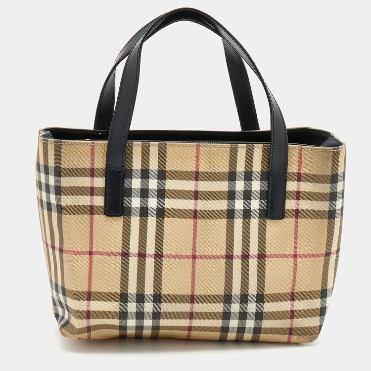 Pre Owned Burberry Multicolor House Check PVC Tote