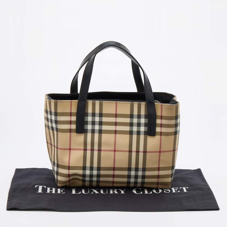 Pre Owned Burberry Multicolor House Check PVC Tote