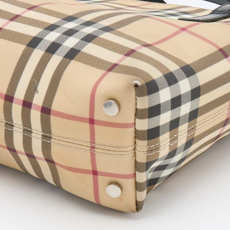 Pre Owned Burberry Multicolor House Check PVC Tote