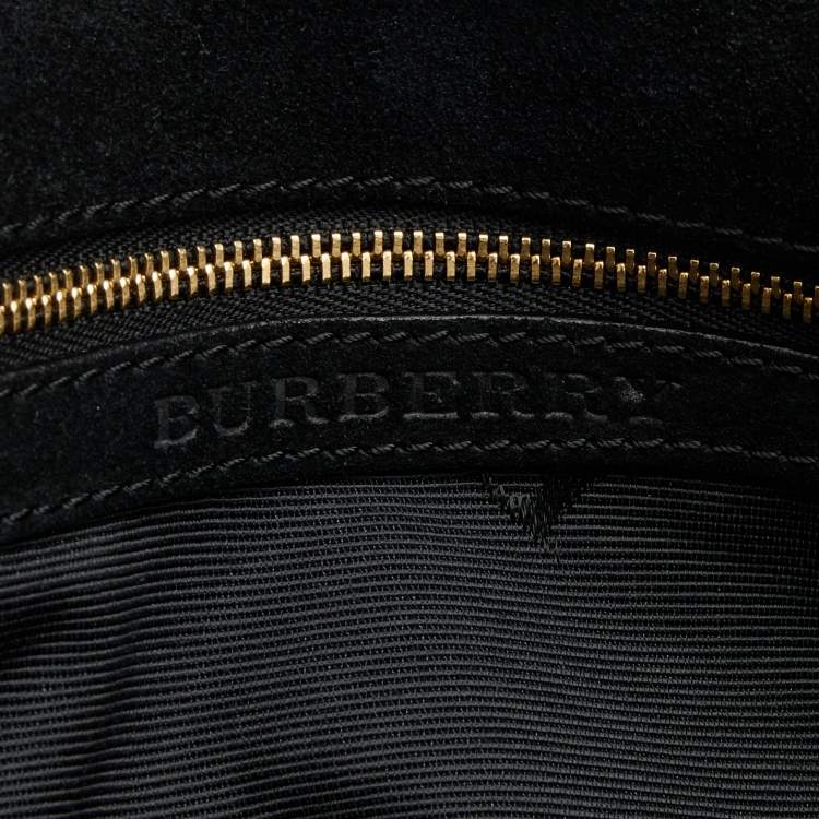 Pre Owned Burberry Black Leather Mildenhall Shoulder Bag