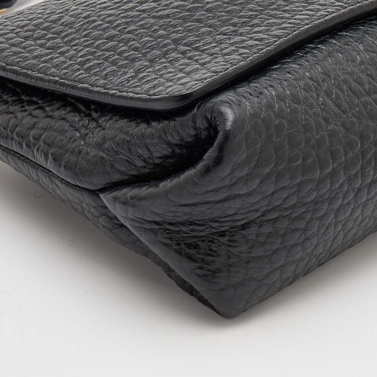 Pre Owned Burberry Black Leather Mildenhall Shoulder Bag