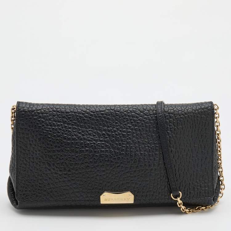 Pre Owned Burberry Black Leather Mildenhall Shoulder Bag