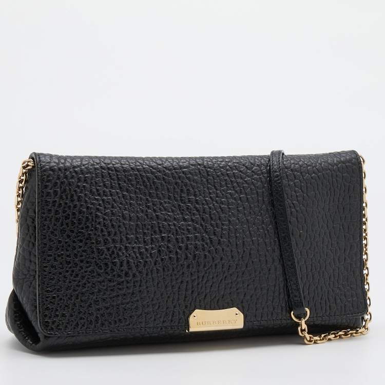 Pre Owned Burberry Black Leather Mildenhall Shoulder Bag