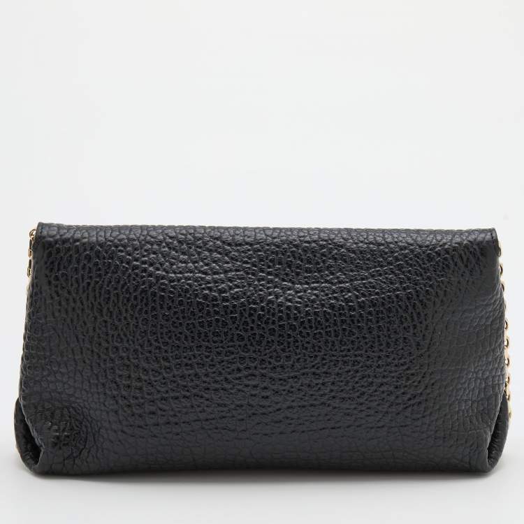 Pre Owned Burberry Black Leather Mildenhall Shoulder Bag