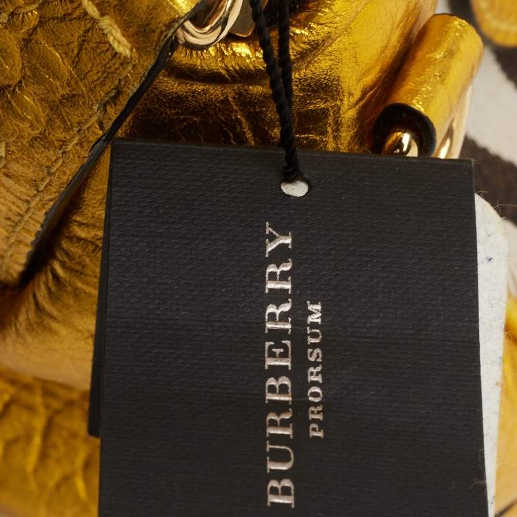 Pre Owned Burberry Beige/Gold Nova Check Canvas and Leather Blaze Satchel