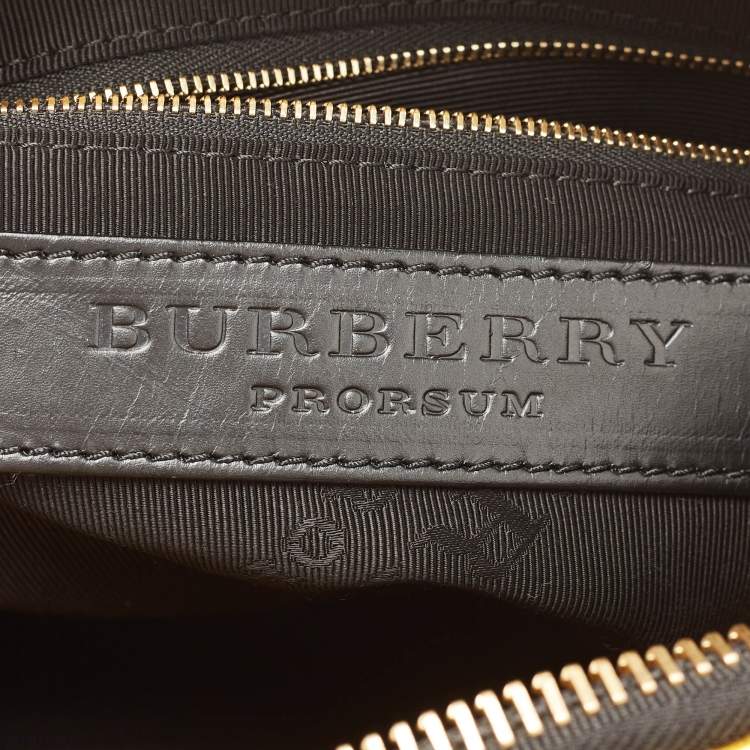 Pre Owned Burberry Beige/Gold Nova Check Canvas and Leather Blaze Satchel