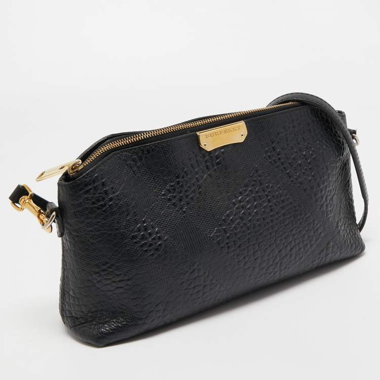 Pre Owned Burberry Black Grained Leather Chichester Crossbody Bag