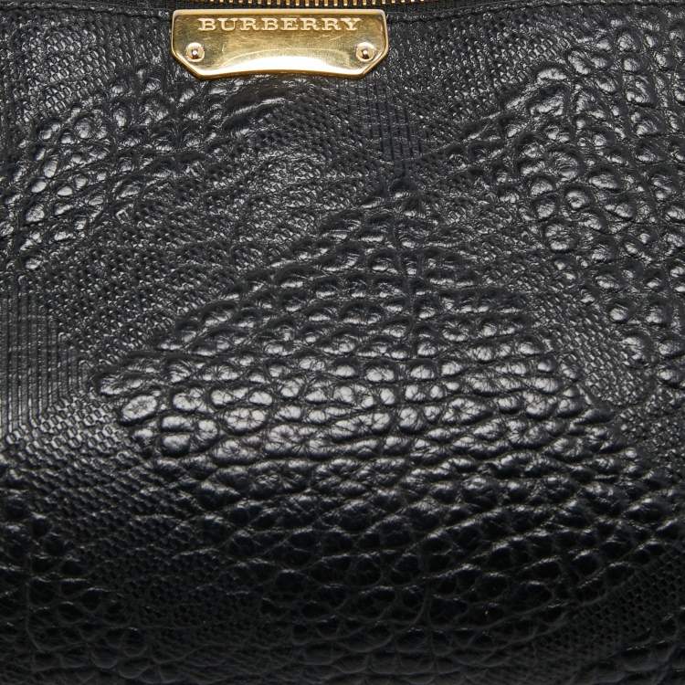 Pre Owned Burberry Black Grained Leather Chichester Crossbody Bag