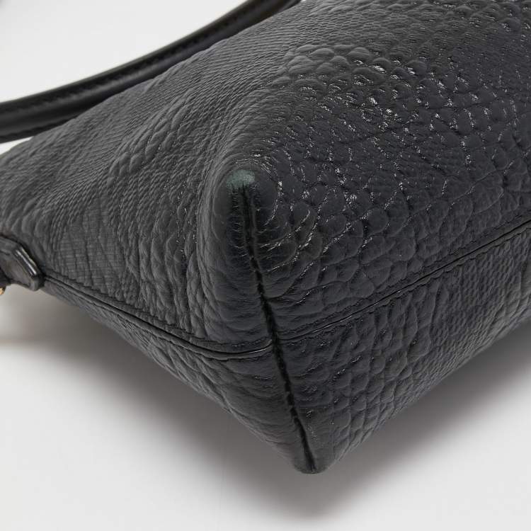 Pre Owned Burberry Black Grained Leather Chichester Crossbody Bag