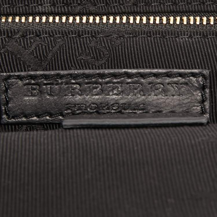 Pre Owned Burberry Black/White Calfhair and Leather Roslin Oersized Clutch